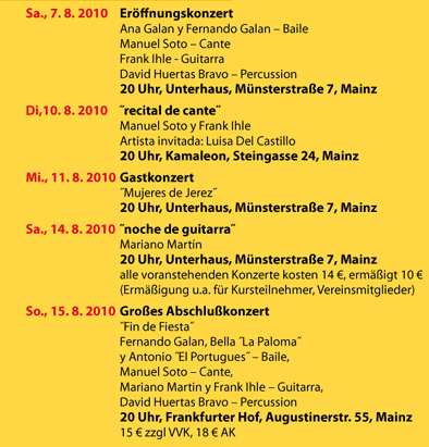 10. Flamencosommer Rhein/Main Konzerte
